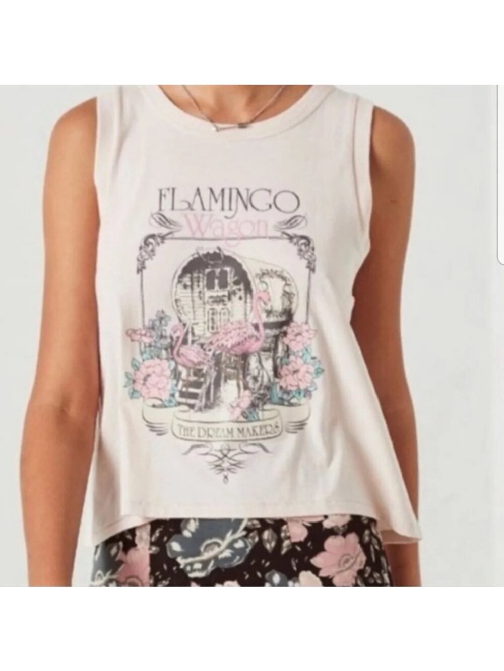 Spell Flamingo Wagon Graphic Tank Top in XS